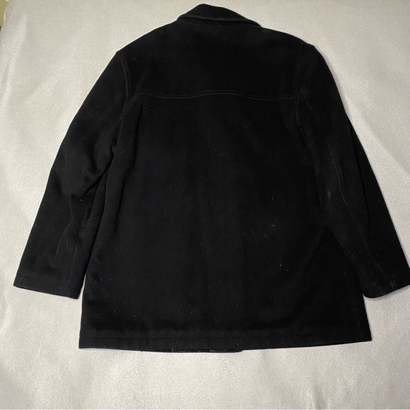 J Crew Black Wool Coat Men’s Size Large - Picture 9 of 11